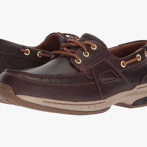 Like new Dunham Men’s Captain ltd boat shoe sz 8.5 all leather nautical.